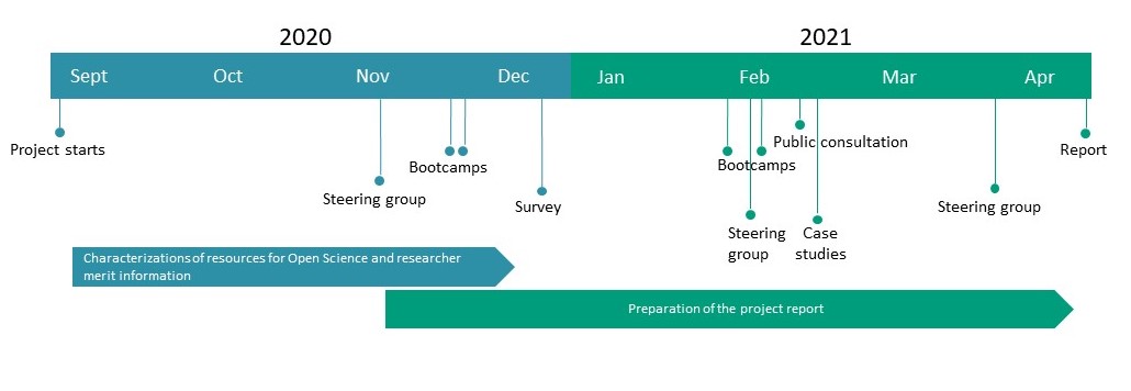 Graphical presentation of the timeline.