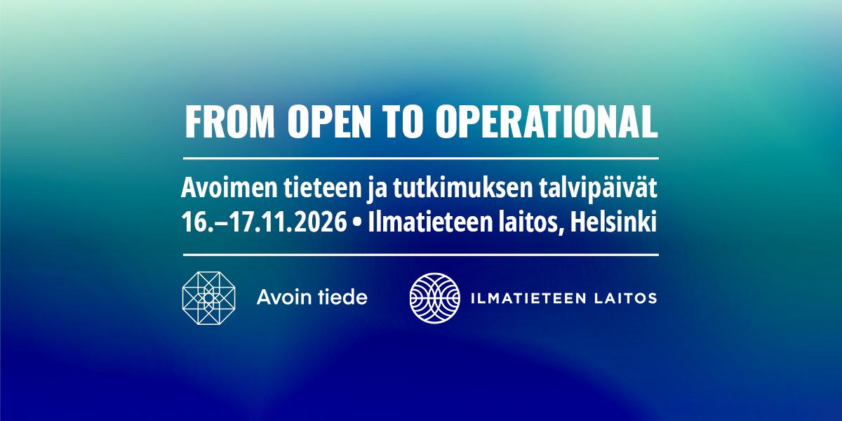 Kuvassa on teksti: Avoimen tieteen ja tutkimuksen talvipäivät 16.-17.12.2026.