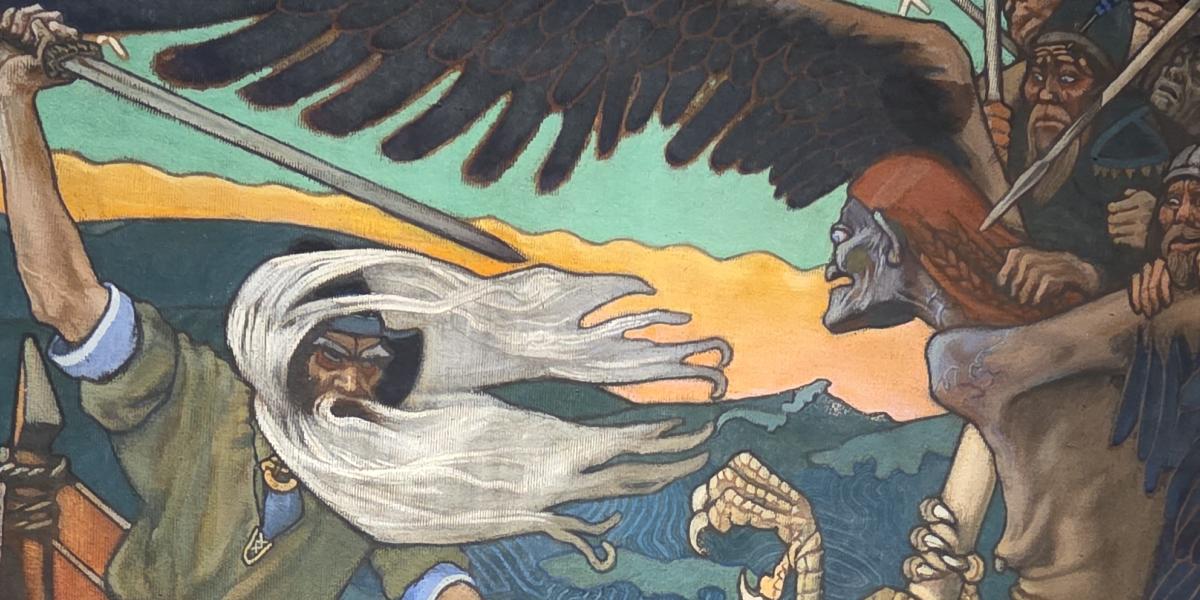 Osa Akseli Gallen-Kallelan maalauksesta Sammon ryöstö