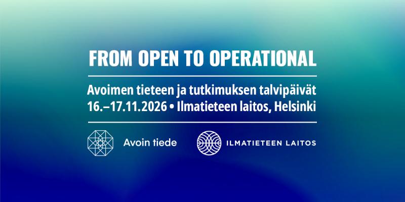 Photo has text: Open science and research winter conference 16-17 November 2026.