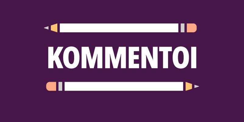 Kuva, jossa on teksti "kommentoi". 