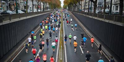 Illustration. Brussels city marathon. 