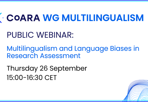 CoARA WG Webinar on Multilingualism and Language Biases in Research Assessment on Thursday 26 September 2024 from 15:00 to 16:30 CEST