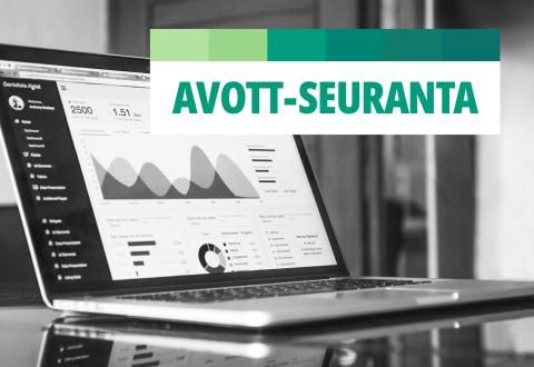 Kuvituskuvassa teksti AVOTT-seuranta ja tietokoneen näyttö, jossa erilaisia kuvaajia.