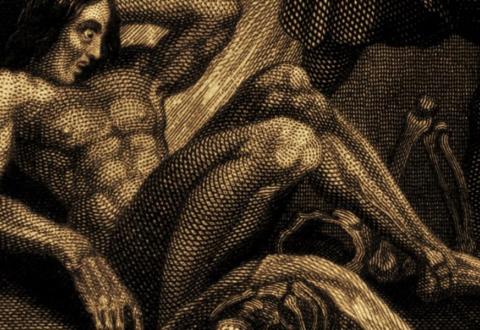 Kuvituskuva Mary Shelleyn teoksesta Frankenstein, or the Modern Prometheus (vuoden 1831 painos)