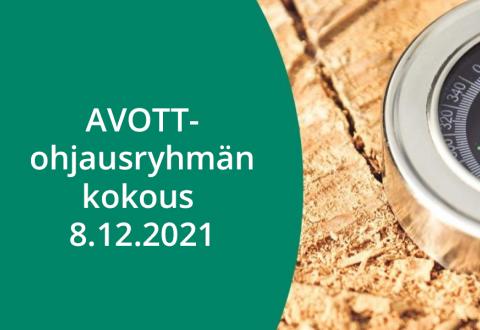 Kompassi, jonka vieressä teksti AVOTT-ohjausryhmän kokous 8.12.2021